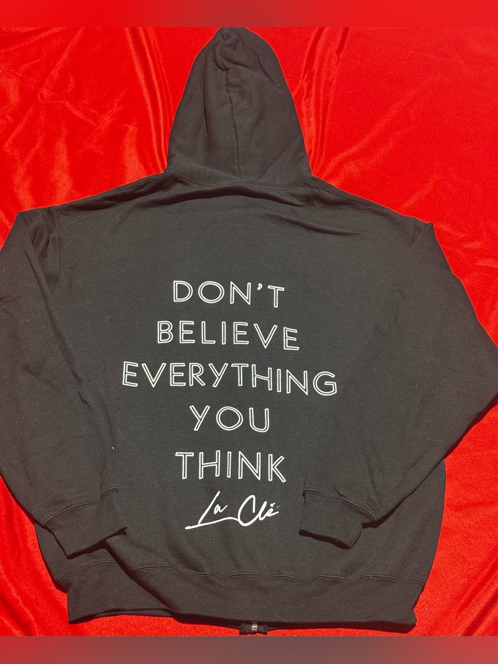 Port and Company Black Hoodie with White Motivational Text